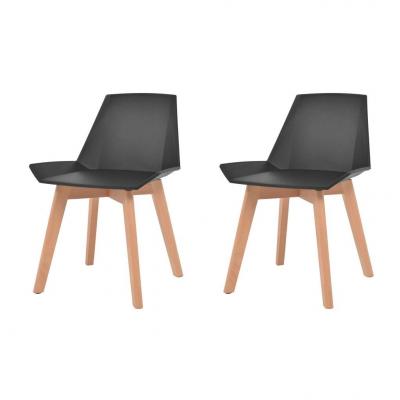 Emaga vidaxl krzesła stołowe, 2 szt., czarne, plastikowe