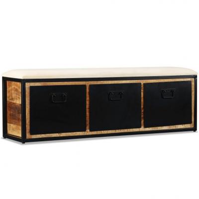 Emaga vidaxl ławka do przechowywania, 3 szuflady, drewno mango, 120x30x40 cm