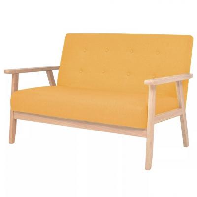 Emaga vidaxl 2 osobowa sofa tapicerowana, żółta