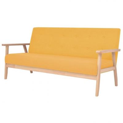 Emaga vidaxl 3-osobowa sofa tapicerowana, żółta