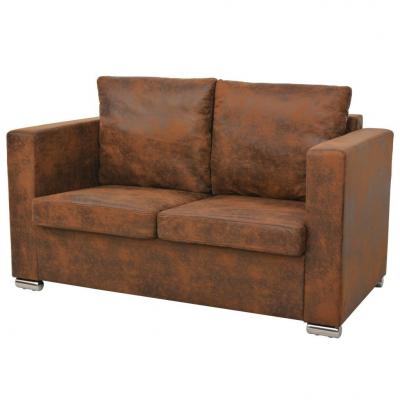 Emaga vidaxl sofa 2-osobowa, 137 x 73 x 82 cm, sztuczny zamsz