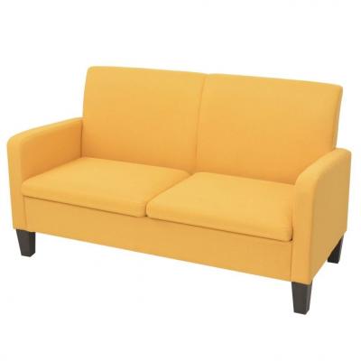 Emaga vidaxl sofa 2-osobowa, żółta, 135 x 65 x 76 cm
