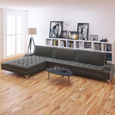 Emaga vidaxl sofa w kształcie litery l, ciemnoszara, xxl, 326x163x83 cm