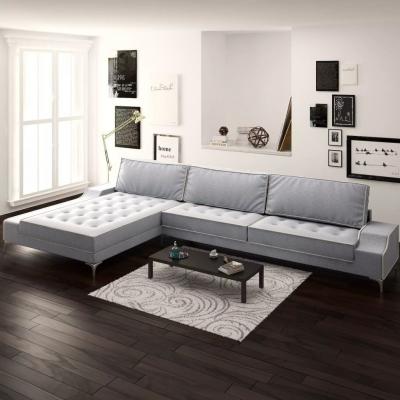 Emaga vidaxl sofa w kształcie l, kremowo-szara, xxl, 326x163x83 cm