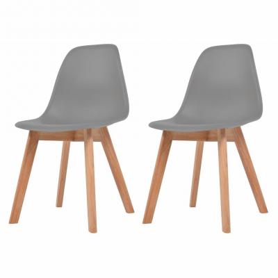 Emaga vidaxl krzesła stołowe, 2 szt., szare, plastik