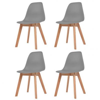 Emaga vidaxl krzesła stołowe, 4 szt., szare, plastik