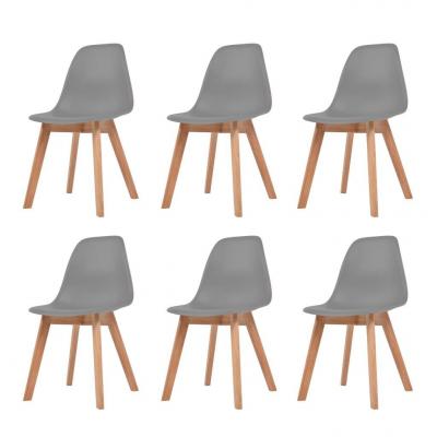 Emaga vidaxl krzesła stołowe, 6 szt., szare, plastik