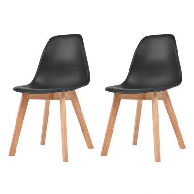 Emaga vidaxl krzesła stołowe, 2 szt., czarne, plastik