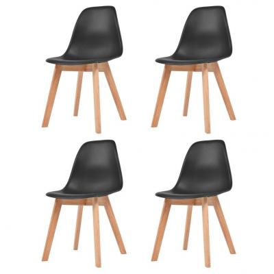 Emaga vidaxl krzesła stołowe, 4 szt., czarne, plastik
