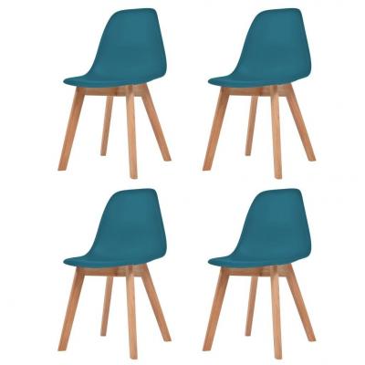 Emaga vidaxl krzesła stołowe, 4 szt., turkusowe, plastik