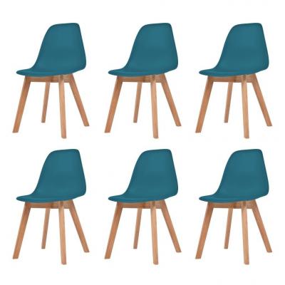 Emaga vidaxl krzesła stołowe, 6 szt., turkusowe, plastik
