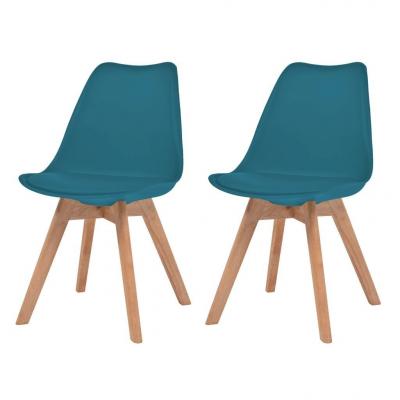 Emaga vidaxl krzesła stołowe, 2 szt., turkusowe, sztuczna skóra