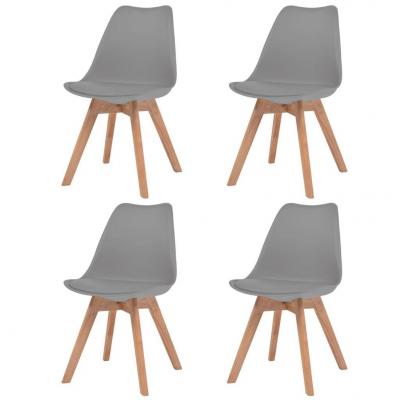 Emaga vidaxl krzesła stołowe, 4 szt., szare, sztuczna skóra