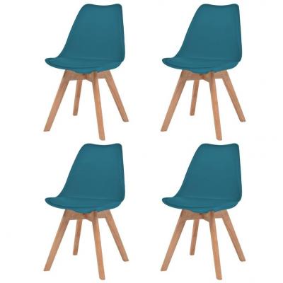 Emaga vidaxl krzesła stołowe, 4 szt., turkusowe, sztuczna skóra