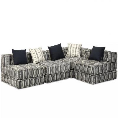 Emaga vidaxl 4-osobowa sofa tapicerowana tkaniną, paski