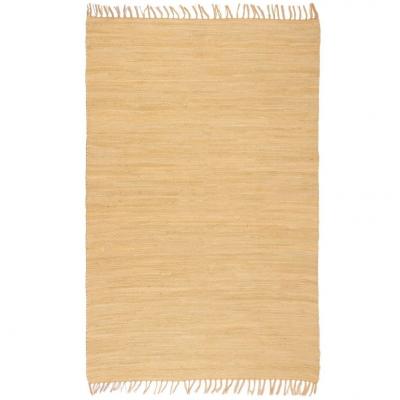 Emaga vidaxl ręcznie tkany dywanik chindi, bawełna, 120x170 cm, beżowy