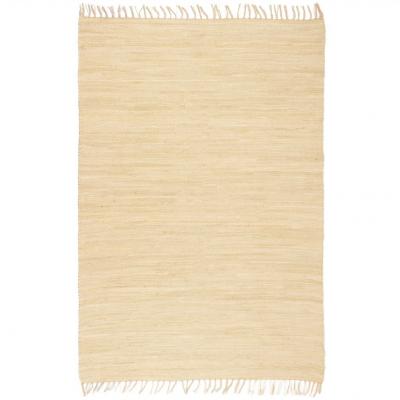 Emaga vidaxl ręcznie tkany dywanik chindi, bawełna, 120x170 cm, kremowy