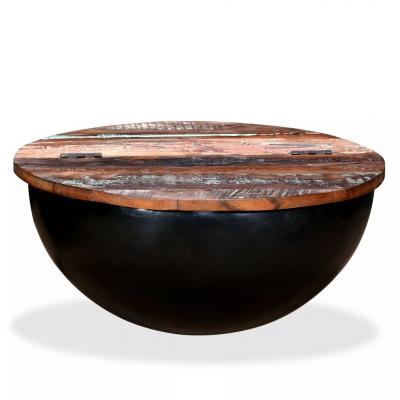 Emaga vidaxl stolik kawowy z drewna odzyskanego, kształt misy