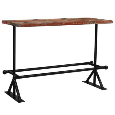 Emaga vidaxl stolik barowy, lite drewno z odzysku, kolorowy, 150x70x107 cm