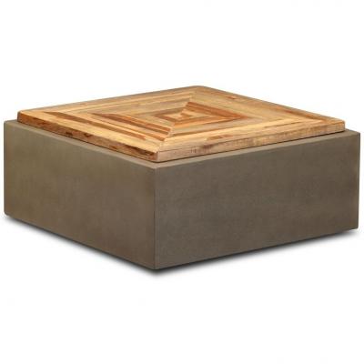 Emaga vidaxl stolik kawowy, drewno tekowe z odzysku i beton, 70x70x30 cm
