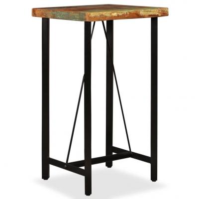 Emaga vidaxl stolik barowy, lite drewno z odzysku, 60x60x107 cm
