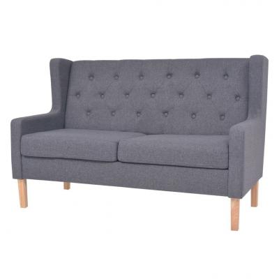 Emaga vidaxl 2-osobowa sofa tapicerowana tkaniną, szara