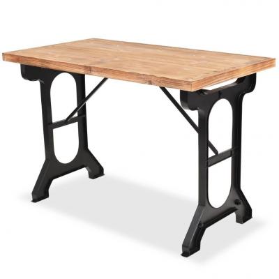 Emaga vidaxl stół jadalniany, blat z litego drewna jodłowego, 122x65x82 cm