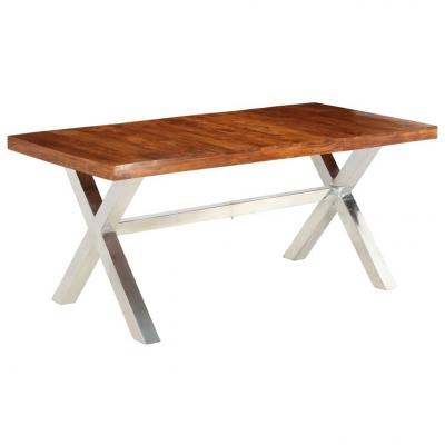 Emaga vidaxl stół jadalniany, lite drewno o wyglądzie sheesham, 180x90x76 cm
