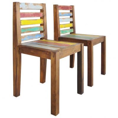 Emaga vidaxl krzesła stołowe, 2 szt., lite drewno odzyskane z łodzi
