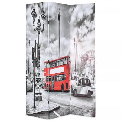 Emaga vidaxl składany parawan, 120 x 170 cm, londyński autobus, czarno-biały