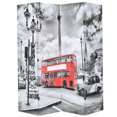 Emaga vidaxl składany parawan, 160x170 cm, londyński autobus, czarno-biały