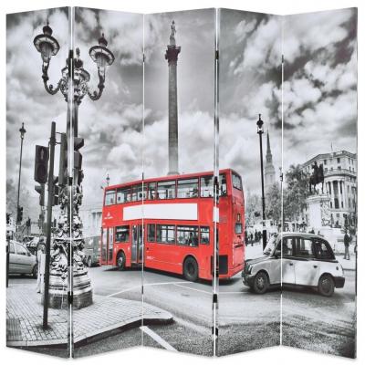 Emaga vidaxl składany parawan, 200 x 170 cm, londyński autobus, czarno-biały