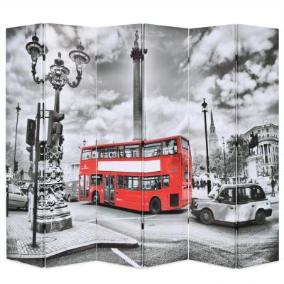 Emaga vidaxl składany parawan, 228x170 cm, londyński autobus, czarno-biały