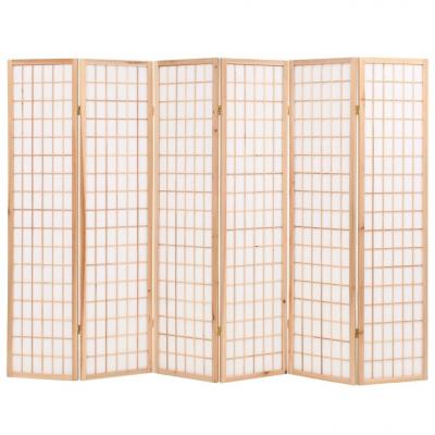 Emaga vidaxl parawan 6-panelowy w stylu japońskim, 240x170 cm, naturalny