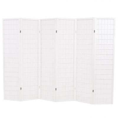 Emaga vidaxl składany parawan 6-panelowy w stylu japońskim, 240x170, biały