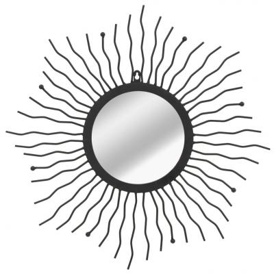 Emaga vidaxl lustro ścienne w kształcie słońca, 60 cm, czarne