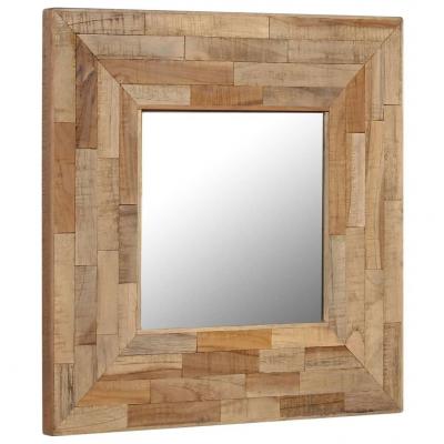 Emaga vidaxl lustro z ramą z drewna tekowego z odzysku, 50 x 50 cm
