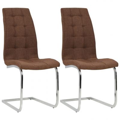 Emaga vidaxl krzesła stołowe, 2 szt., brązowe, tkanina