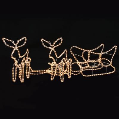 Emaga vidaxl świąteczna ozdoba, 2 renifery z saniami, 300 x 24 x 47 cm