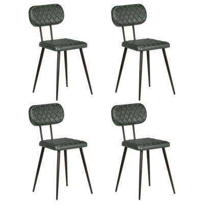 Emaga vidaxl krzesła stołowe, 4 szt., szare, skóra naturalna