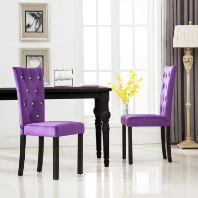 Emaga vidaxl krzesła stołowe, 2 szt., fioletowe, aksamit