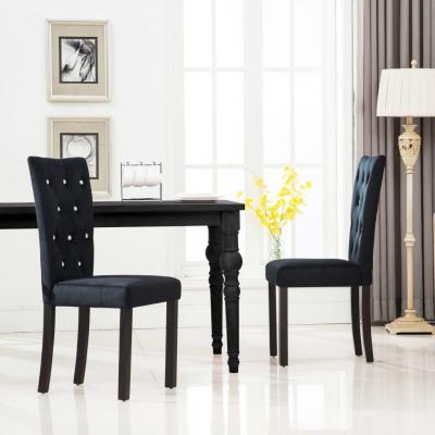 Emaga vidaxl krzesła stołowe, 2 szt., czarne, aksamit