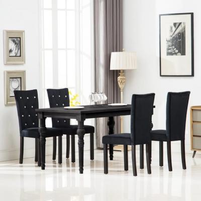 Emaga vidaxl krzesła stołowe, 4 szt., czarne, aksamit