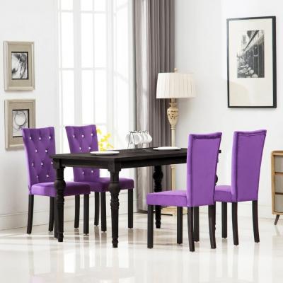 Emaga vidaxl krzesła stołowe, 4 szt., fioletowe, aksamit
