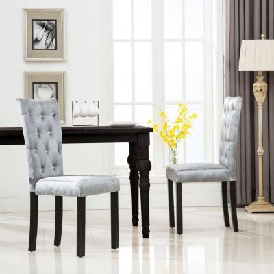 Emaga vidaxl krzesła stołowe, 2 szt., srebrne, aksamit