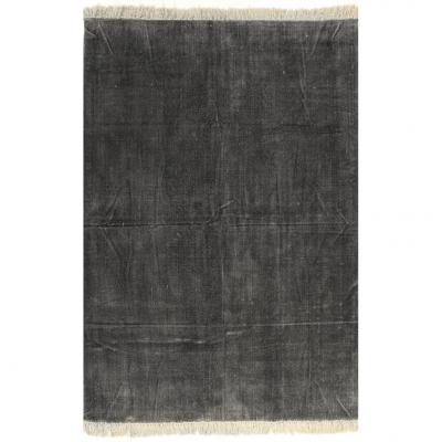 Emaga vidaxl dywan typu kilim, bawełna, 120 x 180 cm, antracytowy