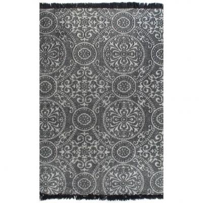 Emaga vidaxl dywan typu kilim, bawełna, 160 x 230 cm, szary ze wzorem