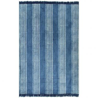 Emaga vidaxl dywan typu kilim, bawełna, 160 x 230 cm, niebieski ze wzorem