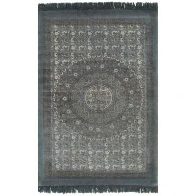 Emaga vidaxl dywan typu kilim, bawełna, 120 x 180 cm, szary ze wzorem