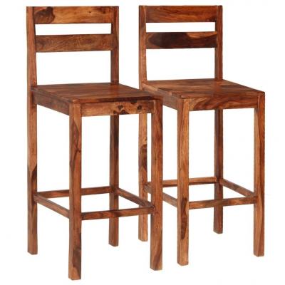 Emaga vidaxl krzesła barowe, 2 szt., lite drewno sheesham, brązowe